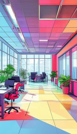 Colourful Empty Office Space